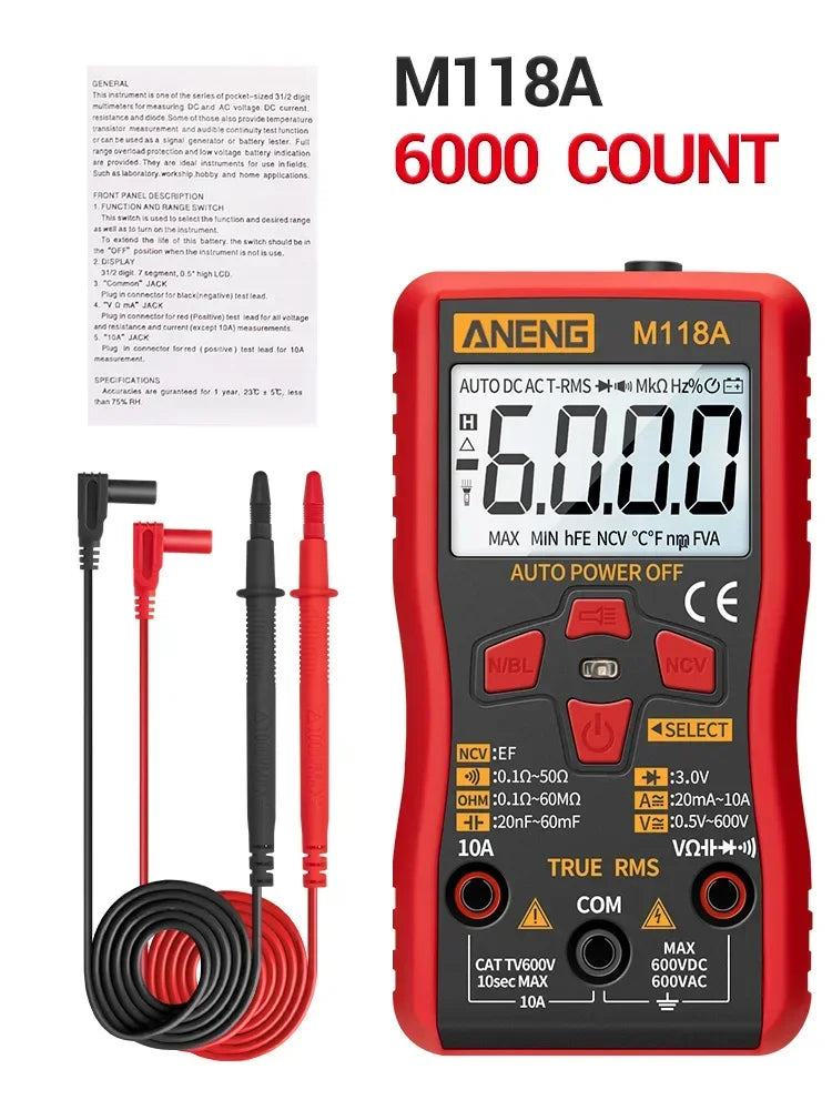Compact Digital Multimeter with Auto-Range and NCV Detection
