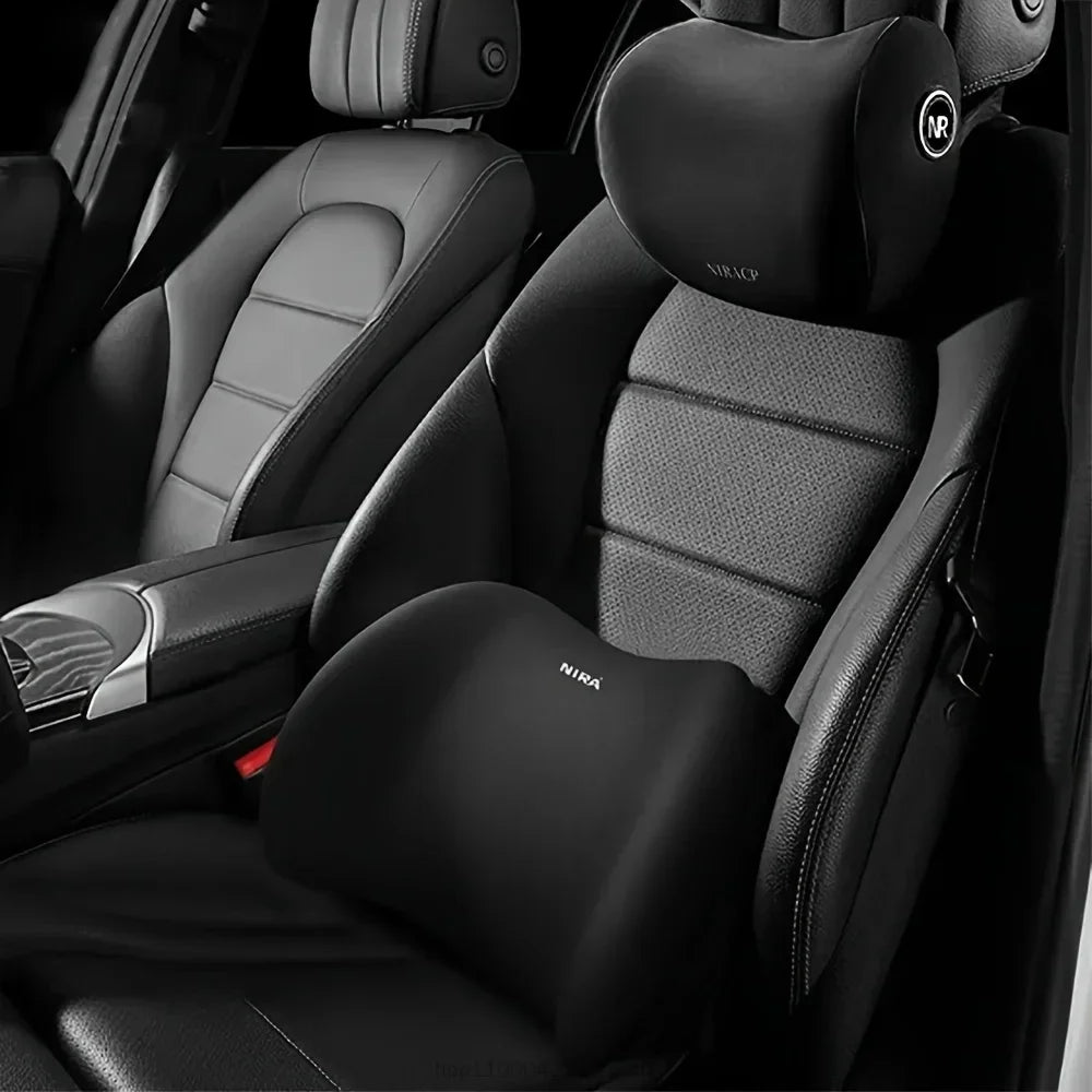 Memory Foam Car Headrest Pillow with Lumbar Support