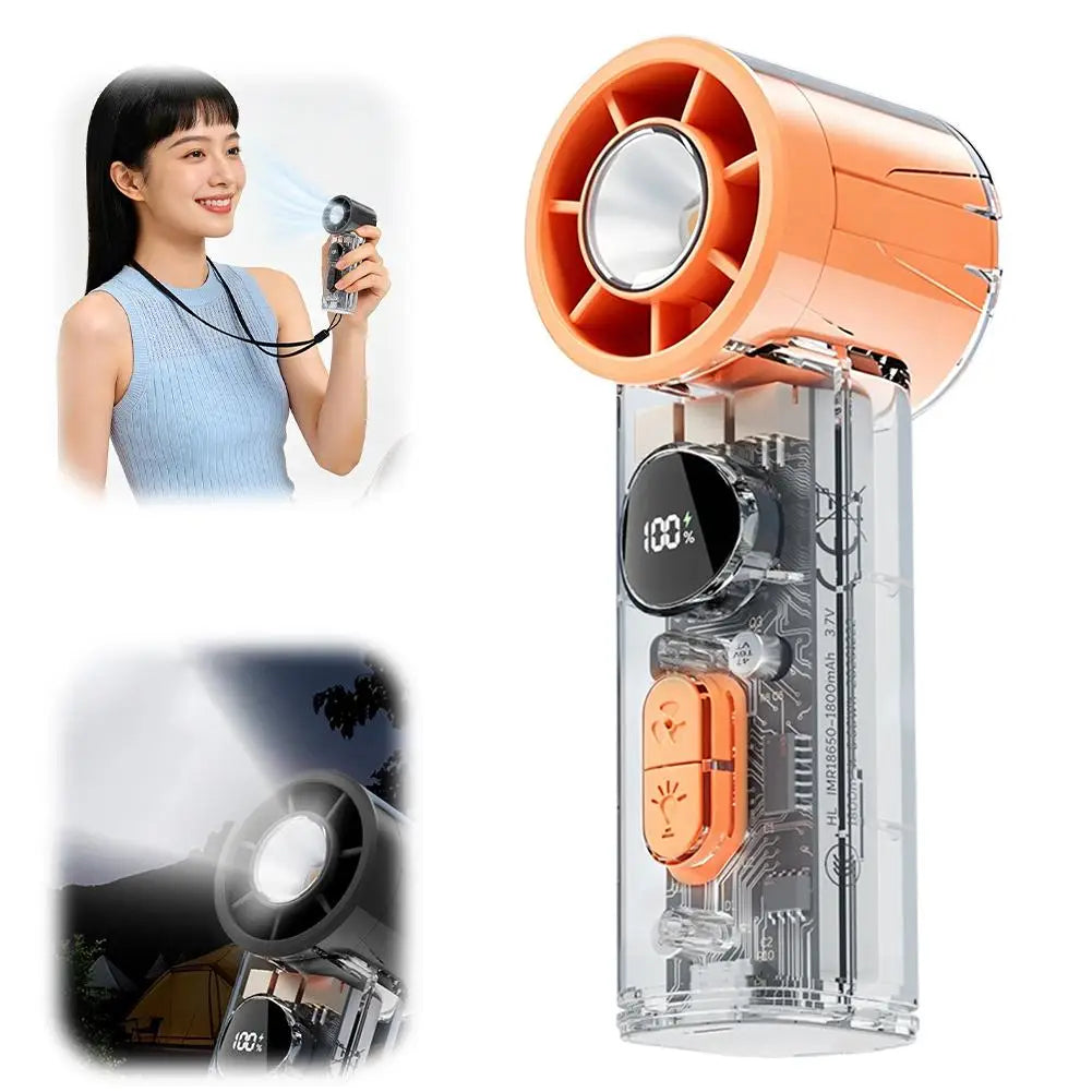 Portabler USB-Ladebarer Handheld-Lüfter mit LED