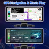 12-Inch Rearview Mirror Dash Cam with Wireless CarPlay & GPS