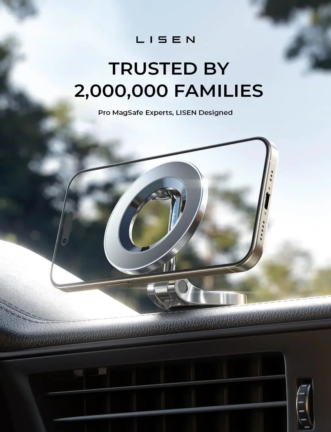 Magnetic Car Mount with 360° Rotation