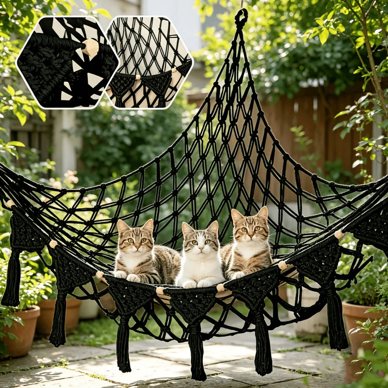 Hand-Woven Vinyl Cat Hammock