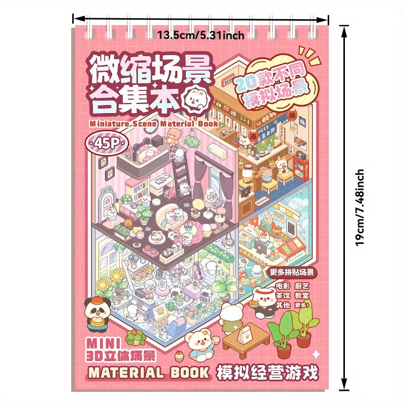 3D Scenic Sticker Book with Tweezers – Forest & Village Designs