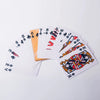 A fan of classic poker playing cards showing a spread of various numbered and face cards.