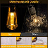 A vintage Edison bulb is shown in a glass fixture, demonstrating its shatterproof and durable design for outdoor string light