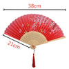 Traditional Folding Hand Fan with Bamboo Frame