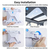 Instructions showing how to easily install four brackets onto a glass surface for the Starlink mini device.