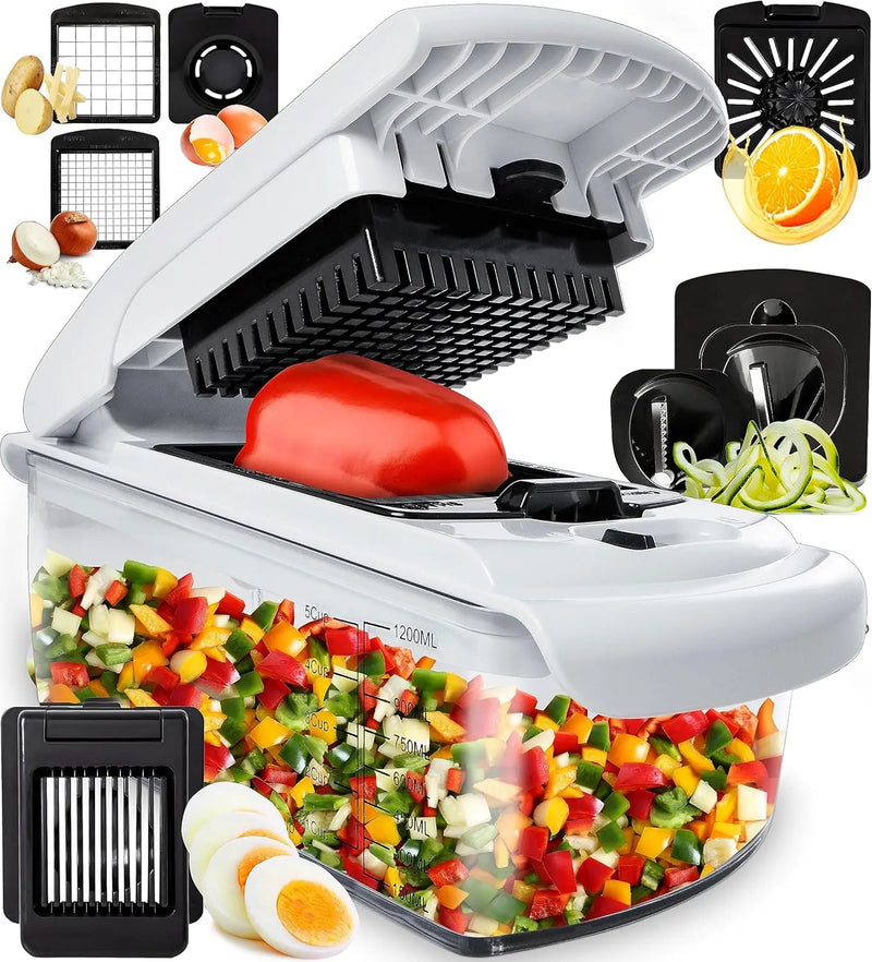 Multi-Function Vegetable Chopper with Catch Container
