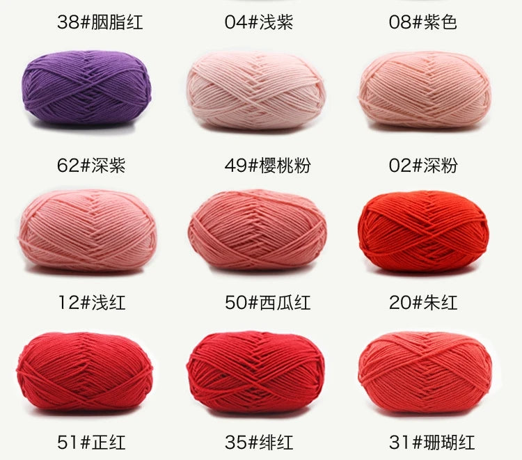 4-Ply Soft Cotton Blend Yarn for Knitting and Crochet
