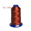 A spool of Col. 1828 embroidery thread in a reddish-brown color with a blue cap.