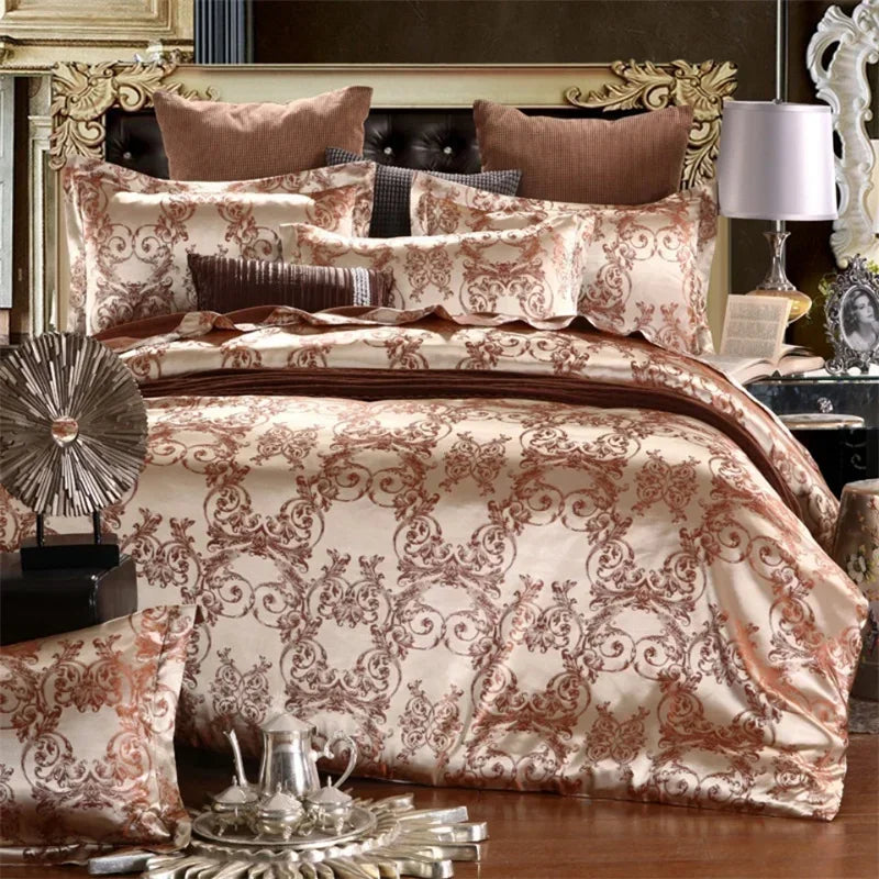 Silver Royal Luxury Duvet Cover Set with Pillowcases