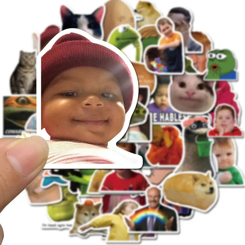 Pack de Pegatinas de Memes de Personajes Graciosos