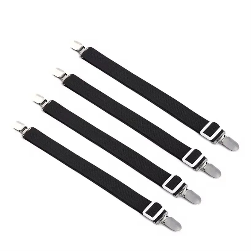 Adjustable Bed Sheet Holder Straps with Non-Slip Clips