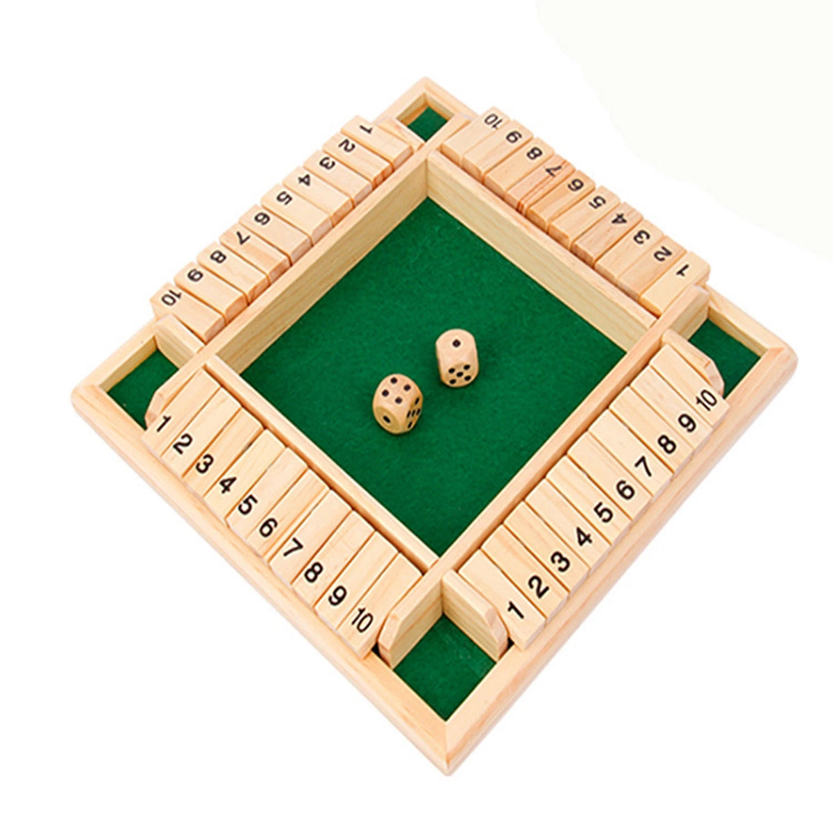 Classic Shut the Box Wooden Dice Game for Family and Friends
