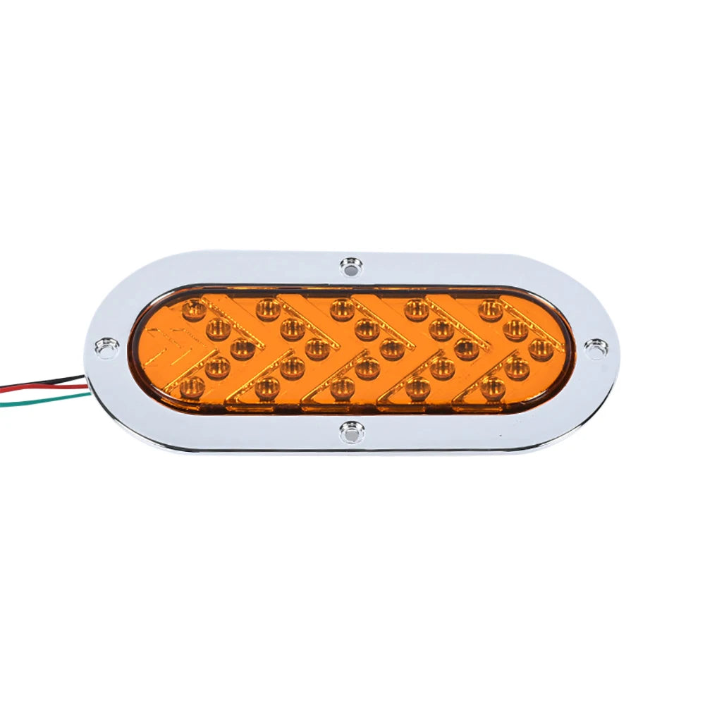 6-inch oval LED trailer tail light with dynamic amber arrow turn signal