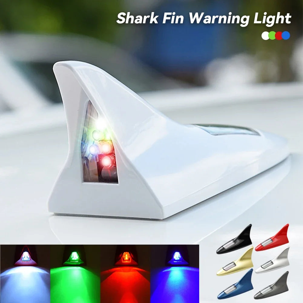 Solar-Powered Shark Fin LED Roof Antenna with Warning Lights