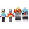 Baby Wrist Rattles and Animal Socks Set for Sensory Development