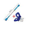 Blue airless paint sprayer extension rod with a connector and measurement line