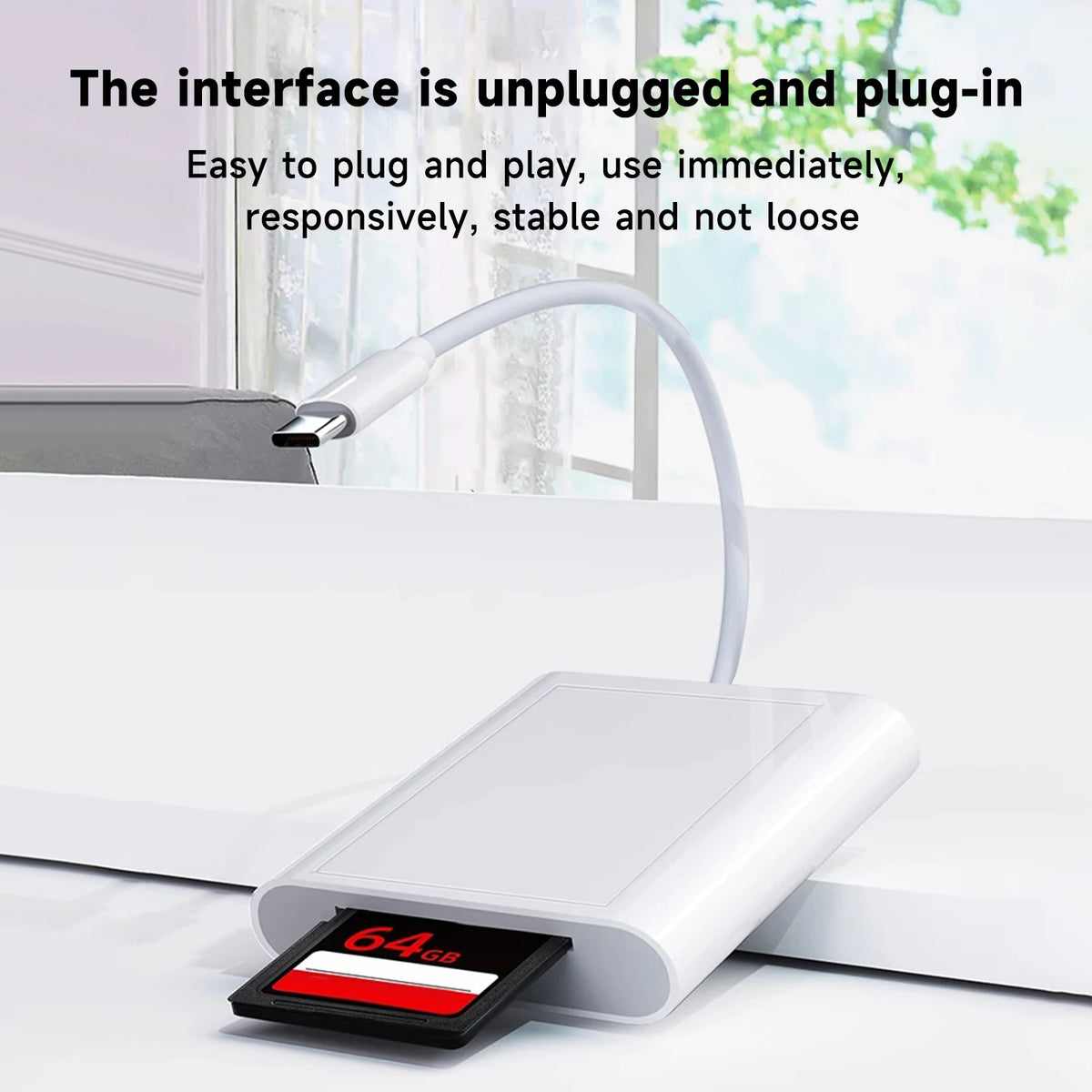 USB-C Card Reader with SD/TF Slot and Flash Drive