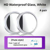 A pair of white HD waterproof glass mirrors for car rearview