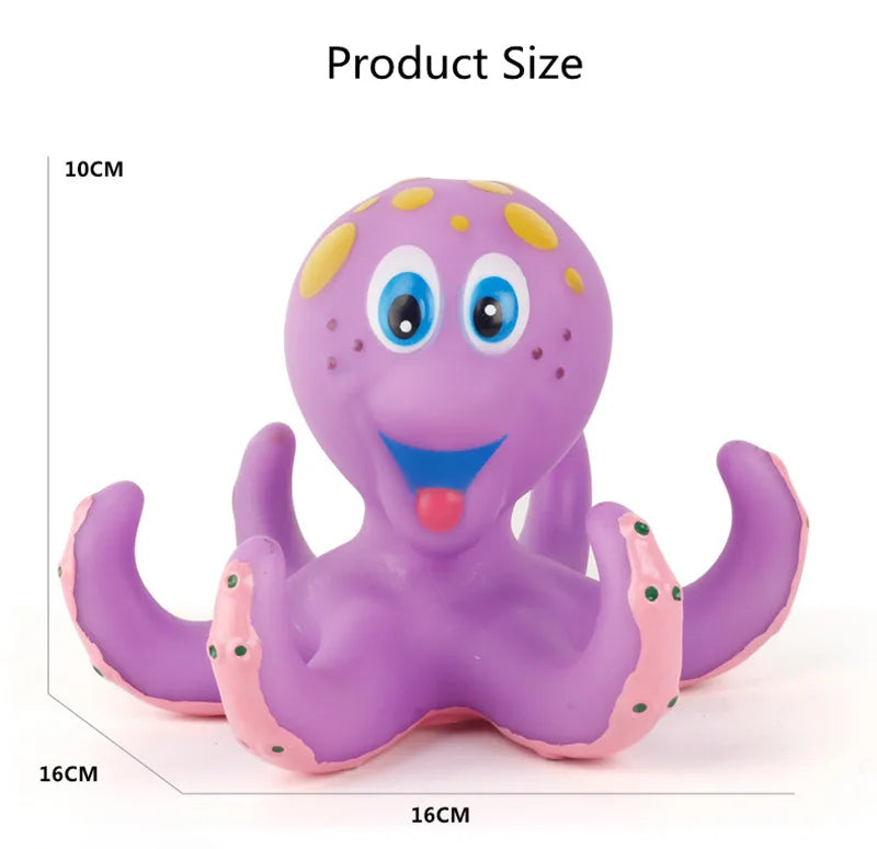 Floating Octopus Bath Toy with Ring Toss Game