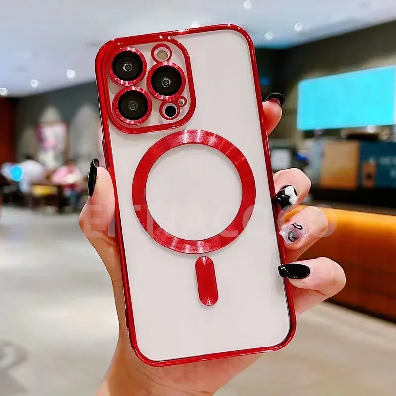 Clear Magnetic iPhone Case with Camera Lens Protector