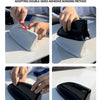 Step-by-step instructions showing how to install a double-sided adhesive bonding method for a sleek shark fin antenna cover.