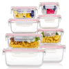 8-Piece Borosilicate Glass Food Storage Set with Leak-Proof Lids