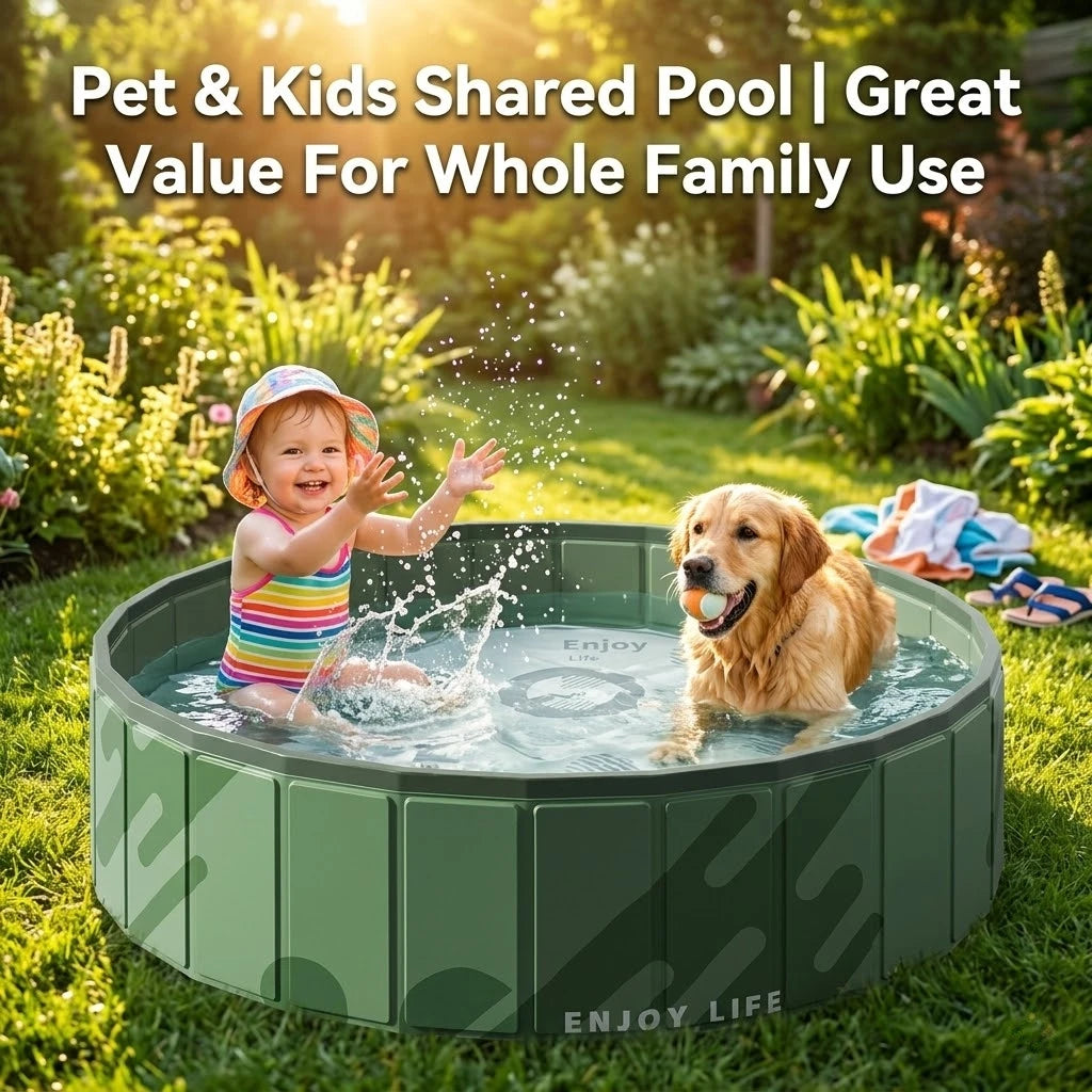 Foldable Anti-Scratch Pet Bath Tub with Quick Drain