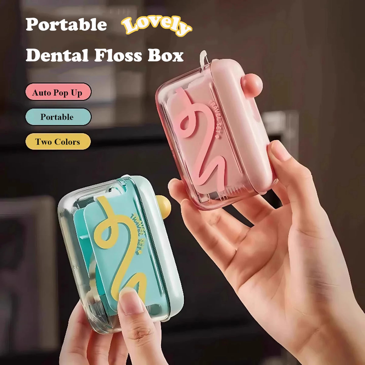 Pop-Up Dental Floss Dispenser with Refillable Storage Case