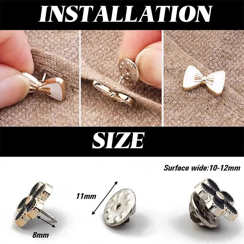 Pearl Rhinestone Brooch Pins with Secure Clasp (Set of 10)