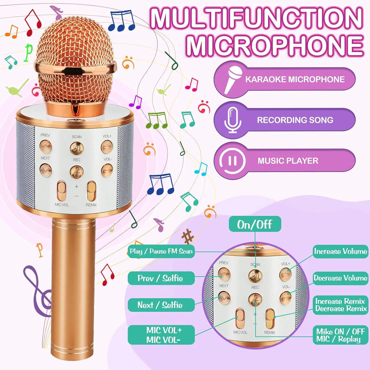 Portable Bluetooth Karaoke Microphone & Speaker