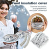 Reusable aluminum foil bowl covers protecting food from thermal insulation, dust, and odor.