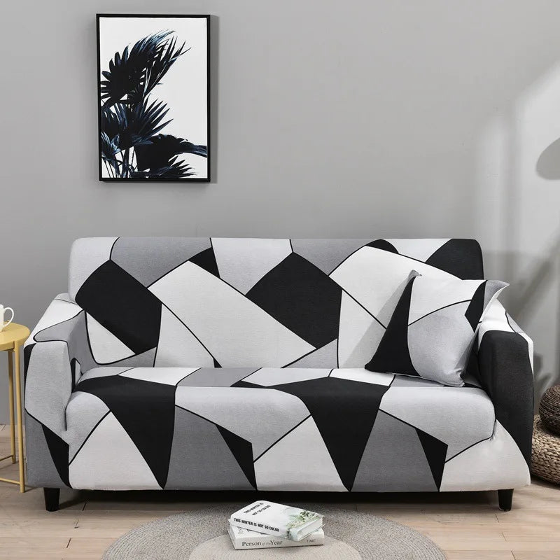 Floral Print Stretch Sofa Cover with Elastic Edge