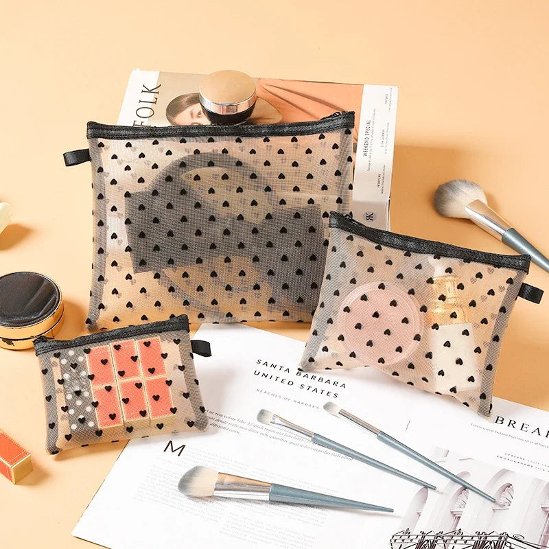 Breathable Mesh Makeup Bag Organizer - Multi-Purpose Travel Toiletry Pouch