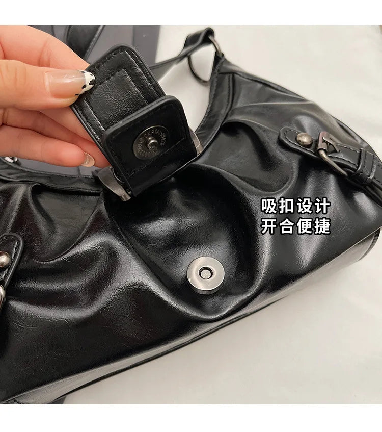 Y2K Retro Pleated Hobo Shoulder Bag