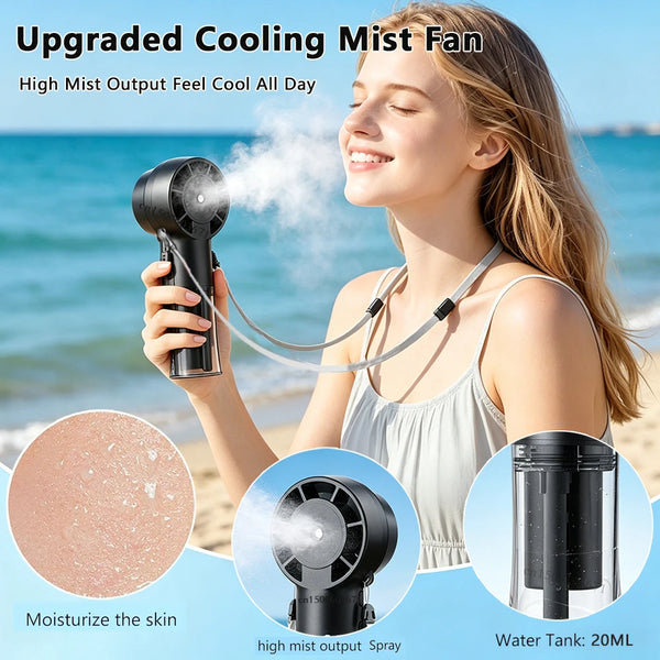 Ventilateur Brumisant Portable avec Sangle de Cou