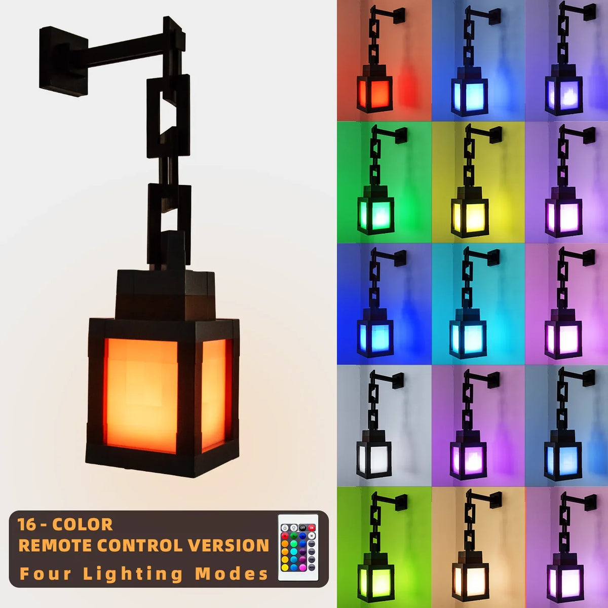 Lanterne de Table Lumineuse RGB Style Pixel