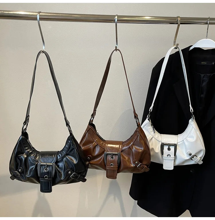 Y2K Retro Pleated Hobo Shoulder Bag