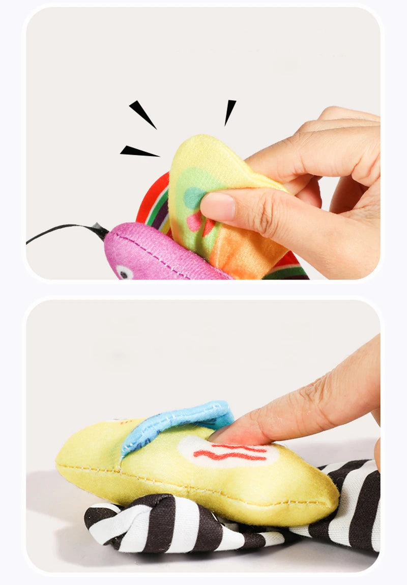 Baby Wrist Rattles and Animal Socks Set for Sensory Development