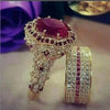 Elegant Princess Ring Set for Couples