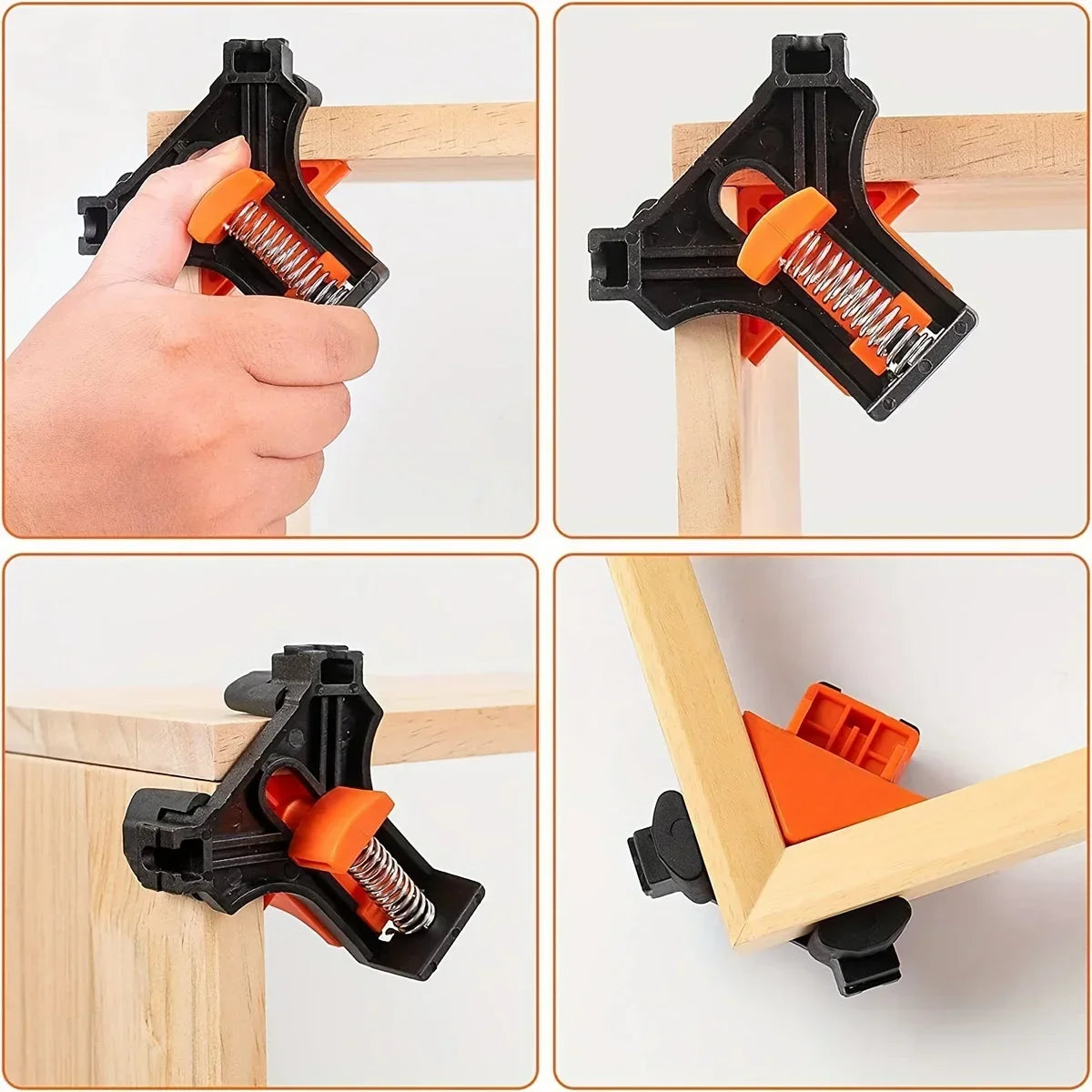 Adjustable Right Angle Corner Clamps for Woodworking (4-Pack)