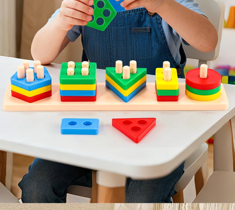 Montessori Shape Sorting Stacking Toy for Toddlers
