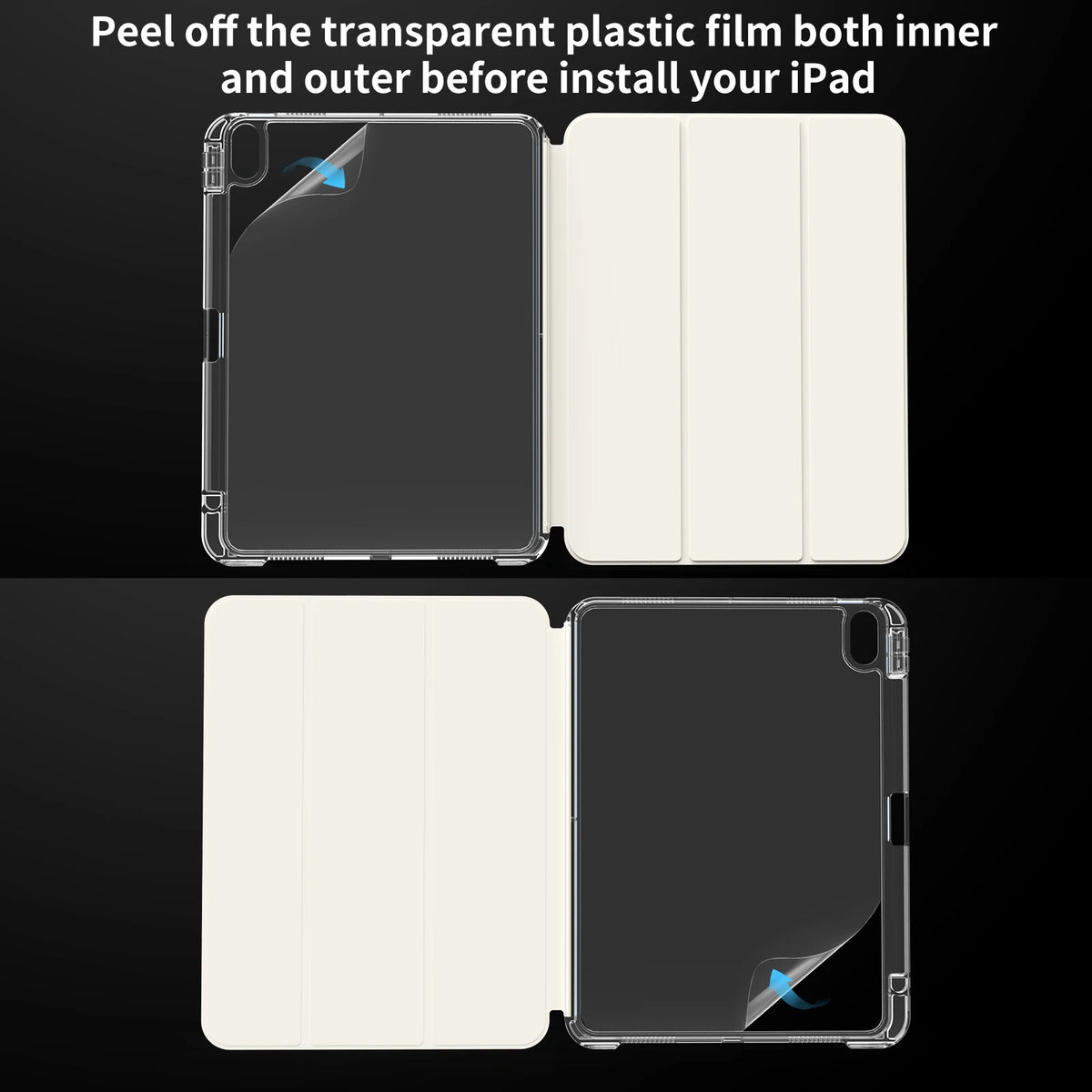 Clear Hard Back Case for iPad with Detachable Sliding Cover