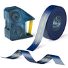 Roll of dark blue satin ribbon labels for a Niimbot N1 label printer