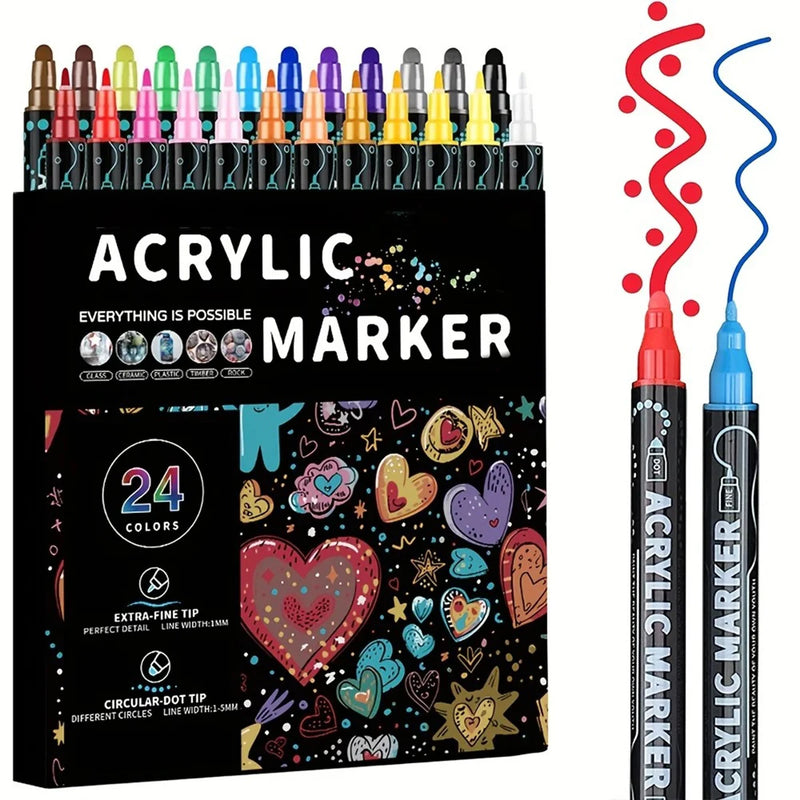 Dual-Tip Acrylic Paint Pens