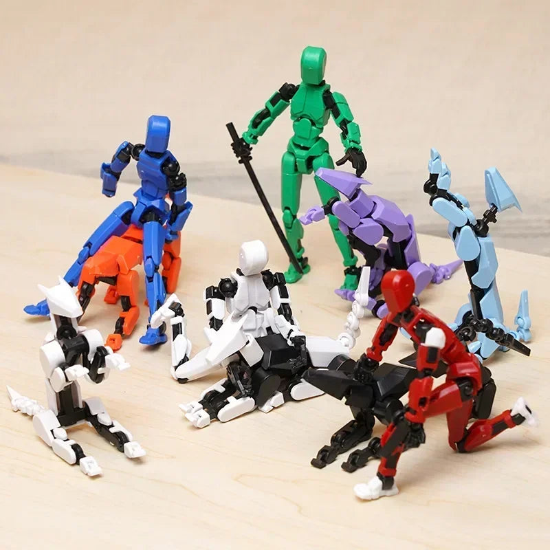 Multi-Jointed Action Robot Figure with Dog Companion
