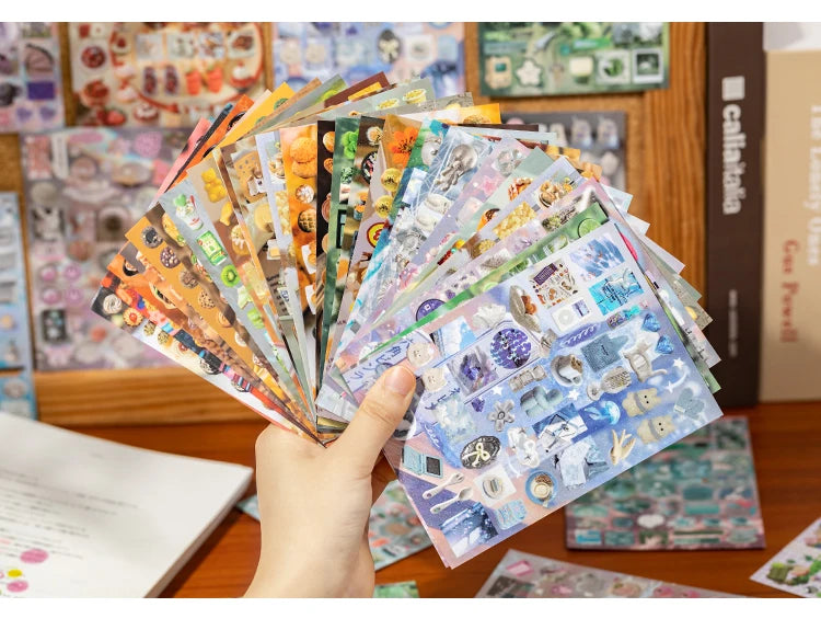 Y2K Aesthetic Sticker Book - 30 Sheets of Kawaii Japanese Stationery Decals