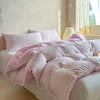 Cute Pink Bow Print Duvet Cover Set with Pillowcases
