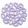 A set of twenty lavender acrylic jewelry connector clasps with crystal accents.